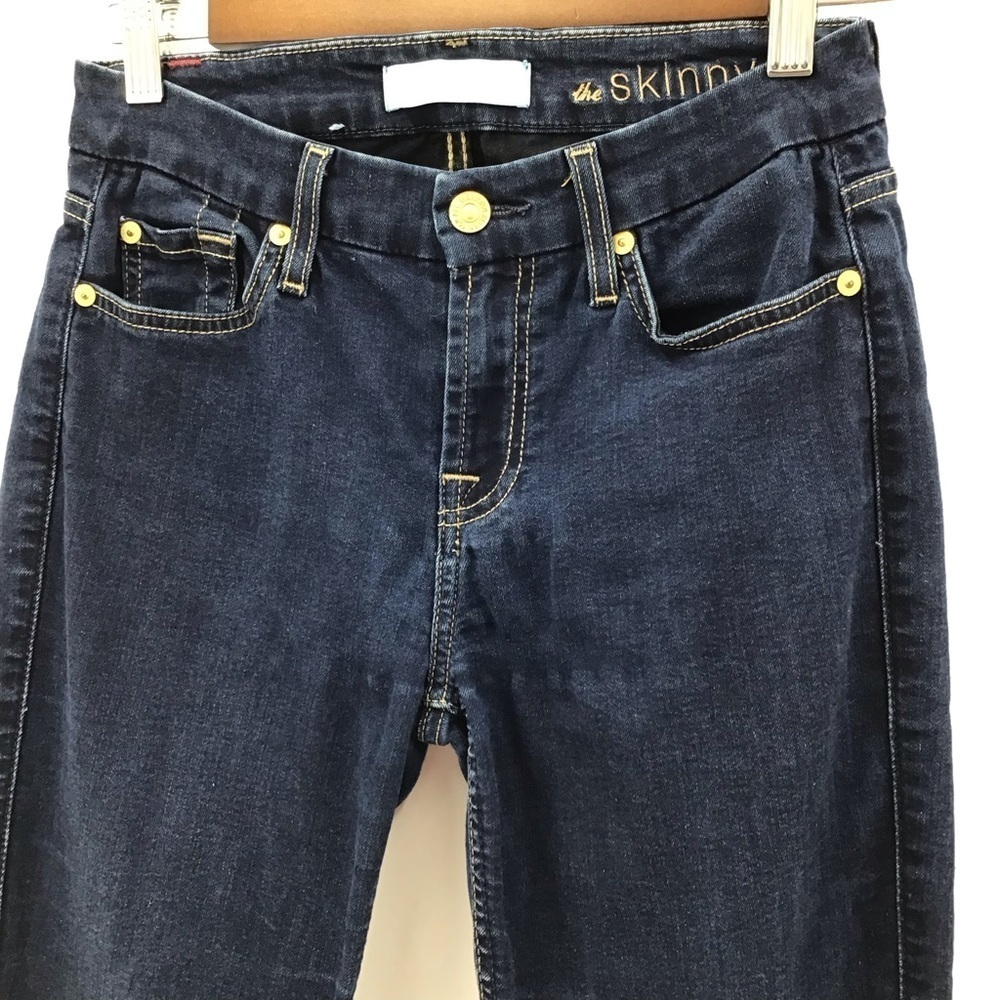 7 For All Mankind b(air) denim Dark Indigo Ankle Skinny Jeans Strech - Picture 4 of 12